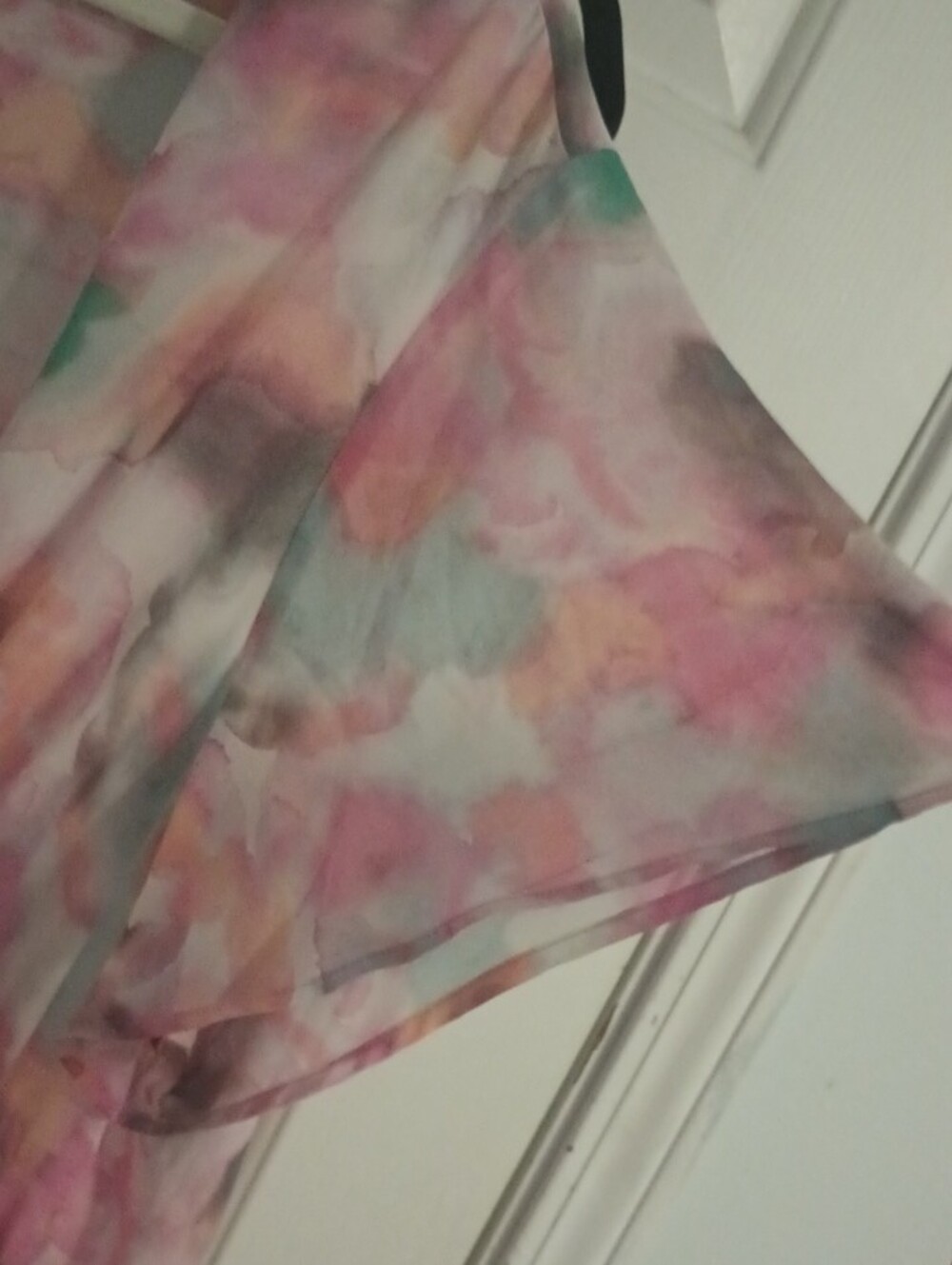 Torrid Sheer Chiffon Kimono Duster Watercolor Cover Up Tie Open Front Size 4x - Picture 4 of 8